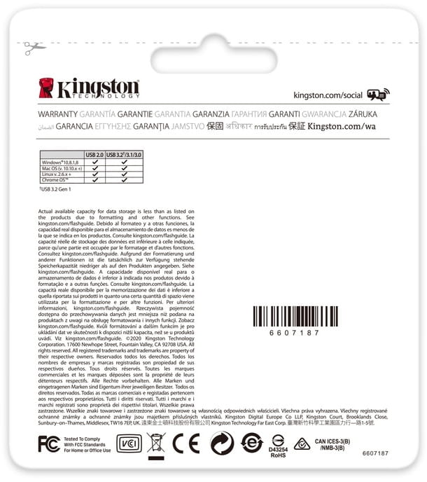 Флеш-накопичувач USB3.2 256GB Kingston DataTraveler Kyson Silver/Black (DTKN/256GB)