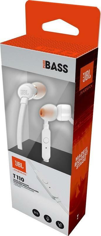 Гарнитура JBL T110 White (JBLT110WHT_EU)