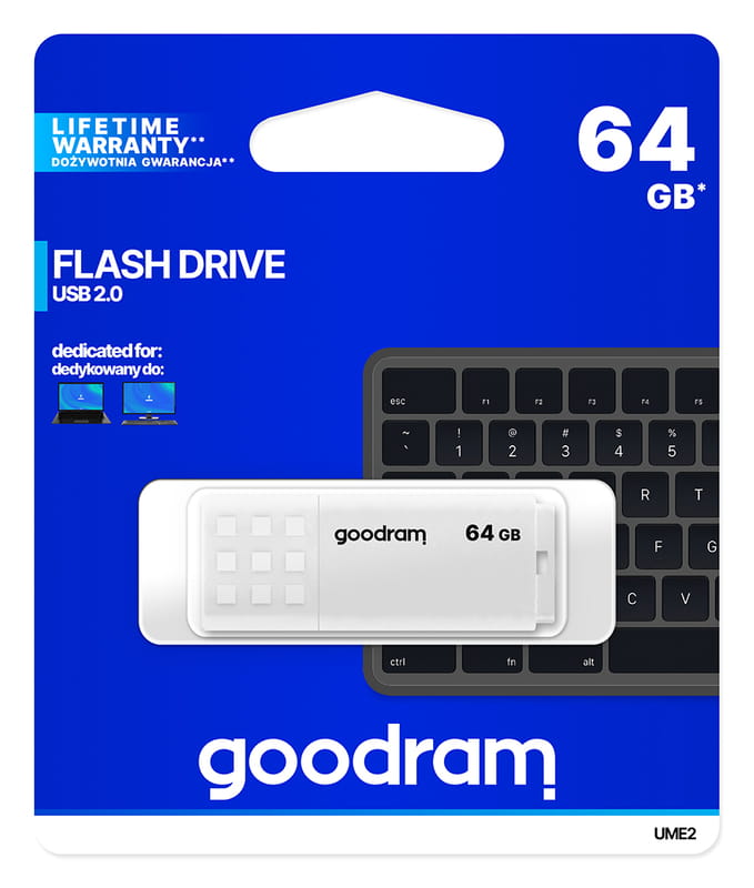 Флеш-накопичувач USB2.0 64GB GOODRAM UME2 White (UME2-0640W0R11)