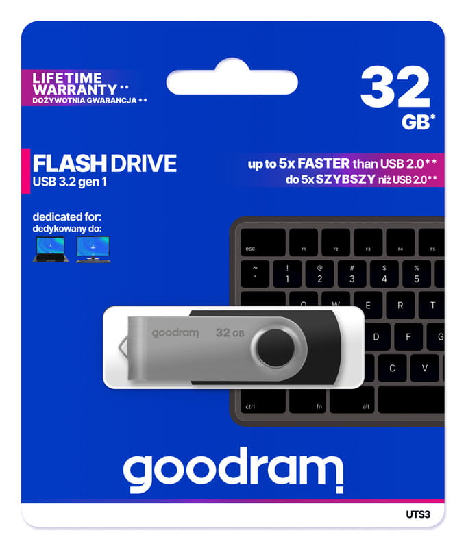 Флеш-накопитель USB3.2 32GB Goodram UTS3 (Twister) Black (UTS3-0320K0R11)