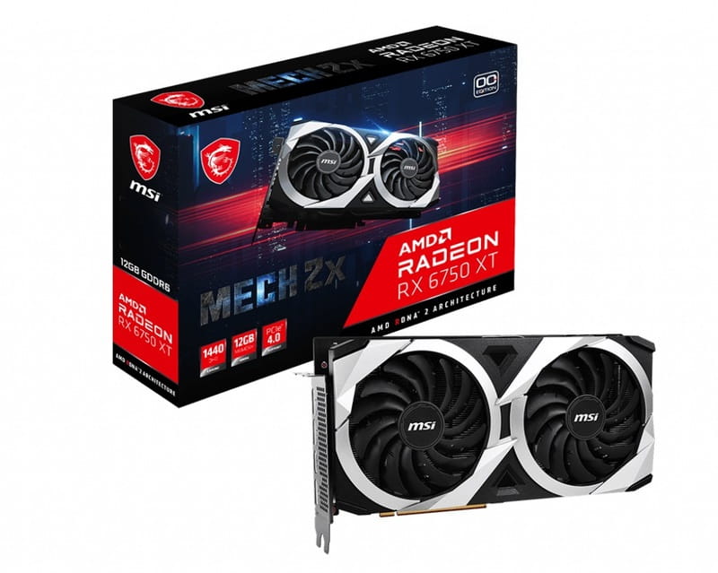 Видеокарта AMD Radeon RX 6750 XT 12GB GDDR6 MECH 2X MSI (Radeon RX 6750 XT MECH 2X 12G OC)