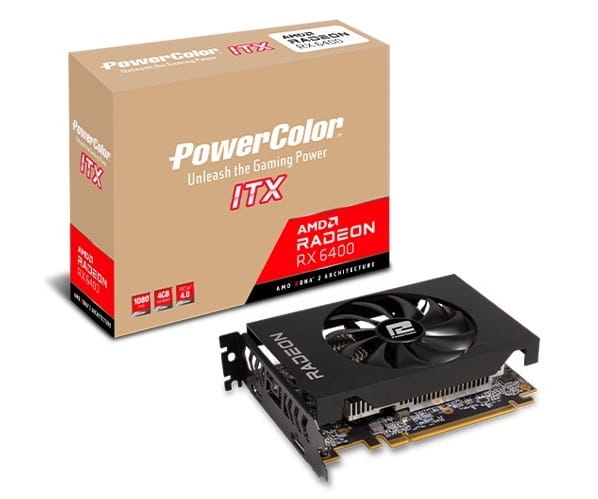 Видеокарта AMD Radeon RX 6400 4GB GDDR6 ITX PowerColor (AXRX 6400 4GBD6-DH)