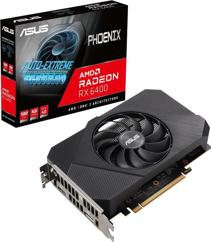 Видеокарта AMD Radeon RX 6400 4GB GDDR6 Phoenix ASUS (PH-RX6400-4G)
