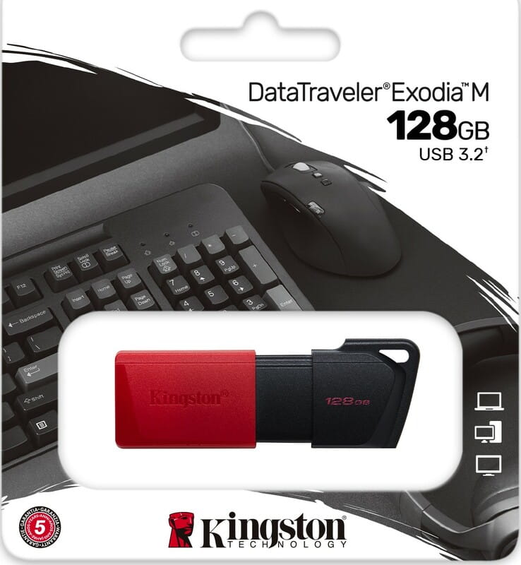 Флеш-накопитель USB3.2 128GB Kingston DataTraveler Exodia M Black/Red (DTXM/128GB)