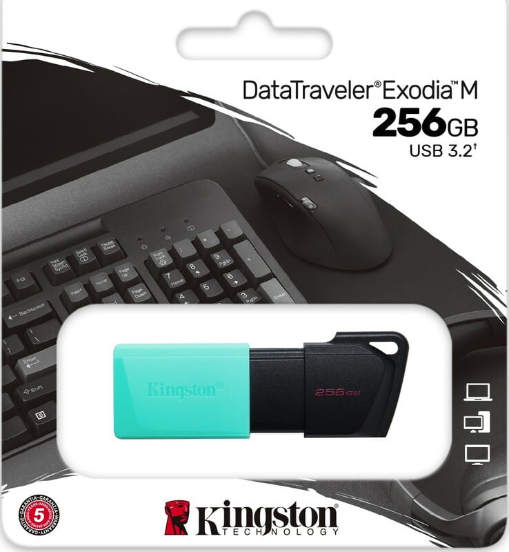 Флеш-накопичувач USB3.2 256GB Kingston DataTraveler Exodia M Black/Teal (DTXM/256GB)