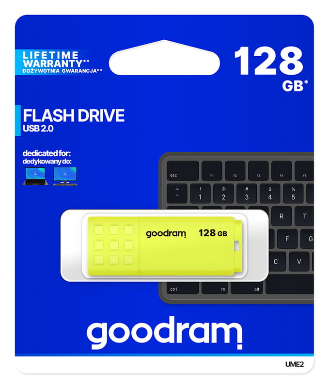 Флеш-накопитель USB2.0 128GB Goodram UME2 Yellow (UME2-1280Y0R11)