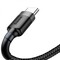 Фото - Кабель Baseus Cafule USB-USB-C, 3A, 0.5м Black/Grey (CATKLF-AG1) | click.ua