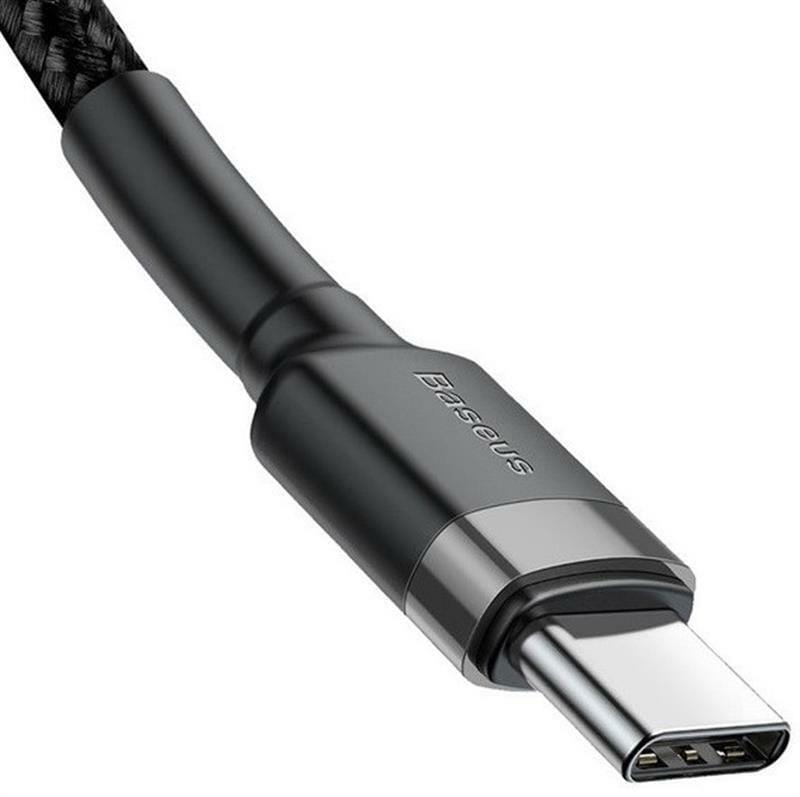 Кабель Baseus Cafule USB-С-USB-C, 3A, 1м Gray/Black (CATKLF-GG1)