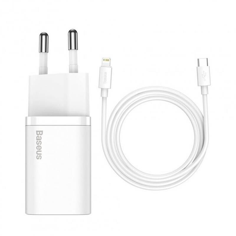 Сетевое зарядное устройство Baseus Super Si Quick Charger (1USBx3A) White (TZCCSUP-B02) + кабель Lightning