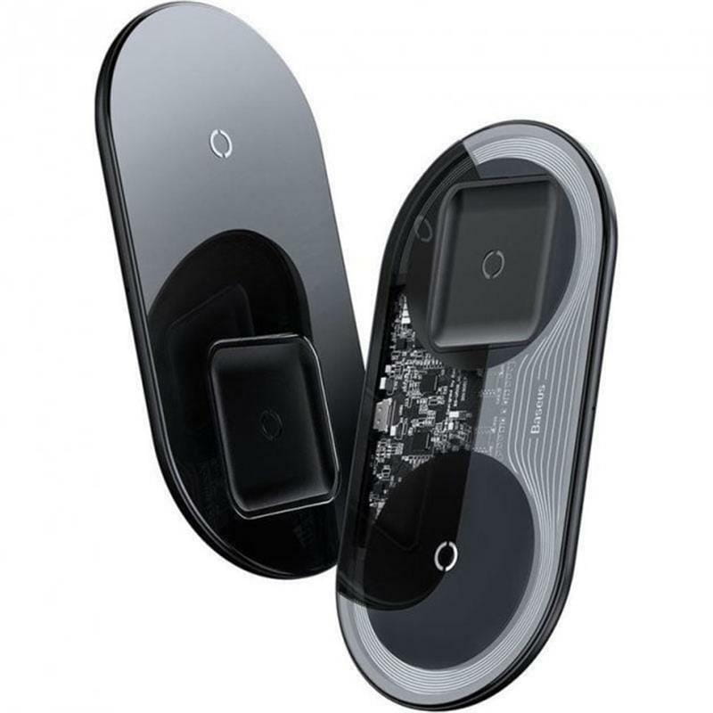 Безпровідний зарядний пристрій Baseus Simple 2-in-1 Wireless Charger Pro Edition Black (WXJK-C01)