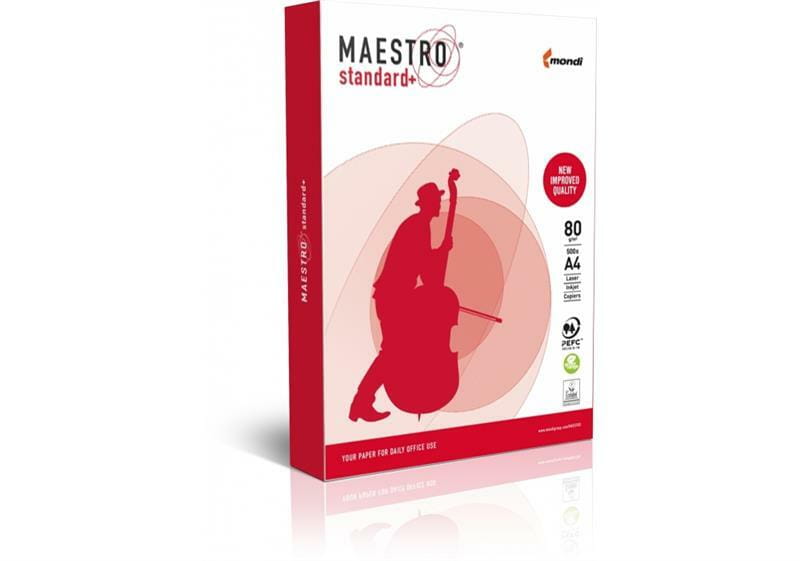 Бумага Maestro офисная Standart+, Mondi, 80г/м2, А4, класс В+, 500л