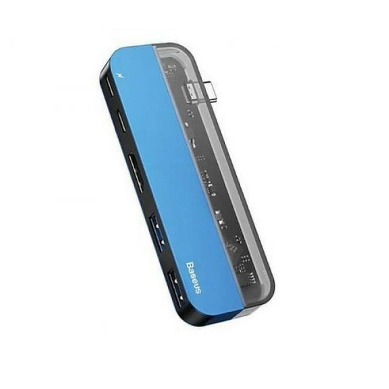 Концентратор USB-C Baseus Transparent Series Blue (CAHUB-TD03)