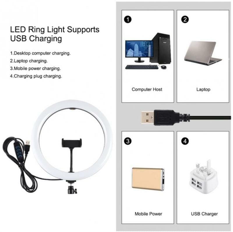 Кольцевая LED-лампа Puluz PKT3061B 11.8" + штатив 1.65 м (PKT3061B)