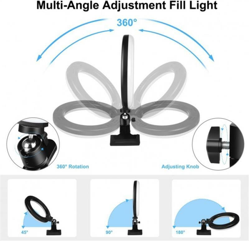 Кольцевая LED-лампа Puluz PKT3126B 10.2" + зажим (PKT3126B)