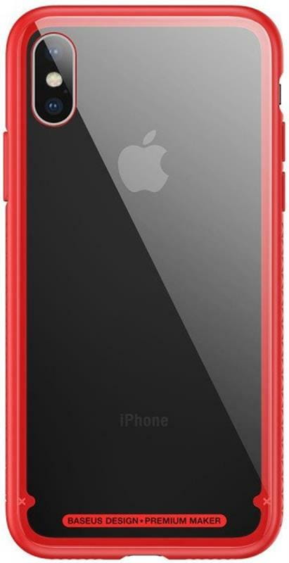 Чехол-накладка Baseus See-through Glass для Apple iPhone X Red (WIAPIPHX-YS09)