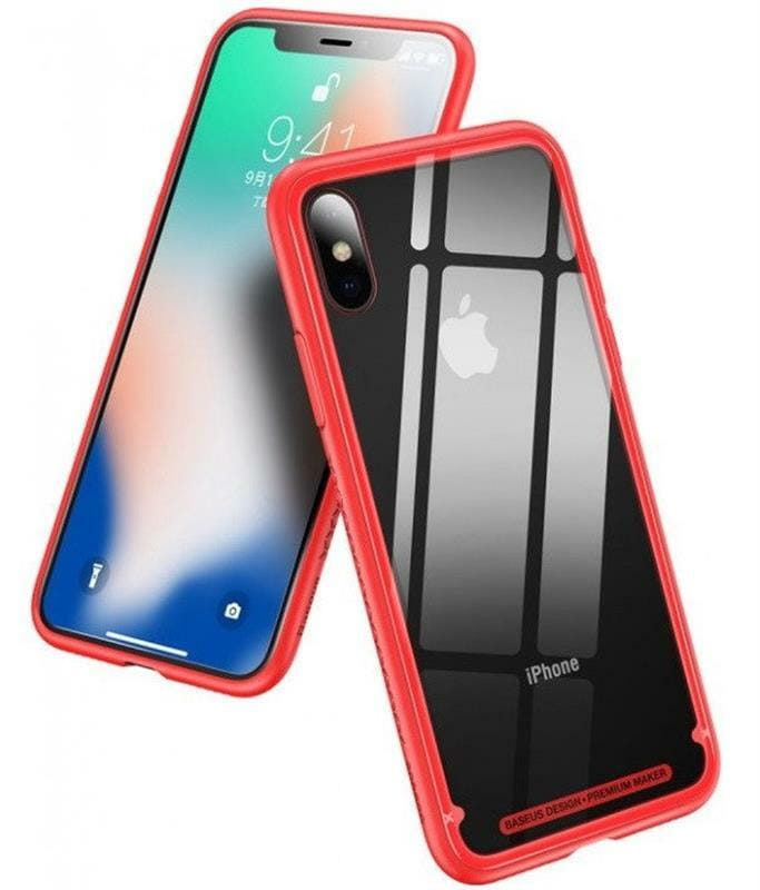 Чехол-накладка Baseus See-through Glass для Apple iPhone X Red (WIAPIPHX-YS09)