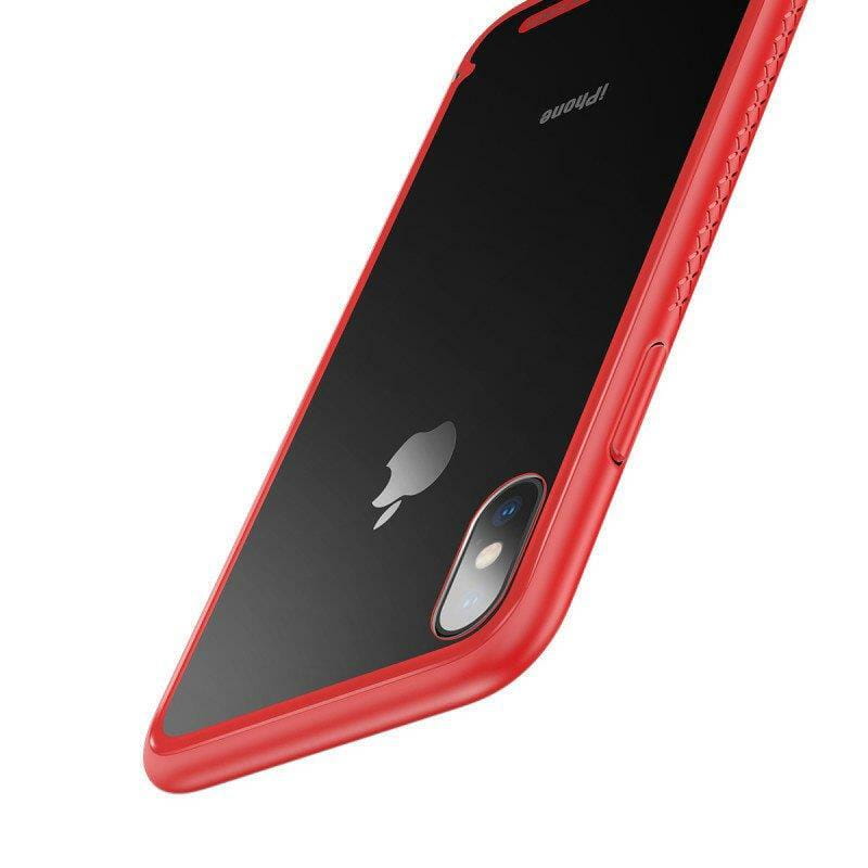 Чехол-накладка Baseus See-through Glass для Apple iPhone X Red (WIAPIPHX-YS09)