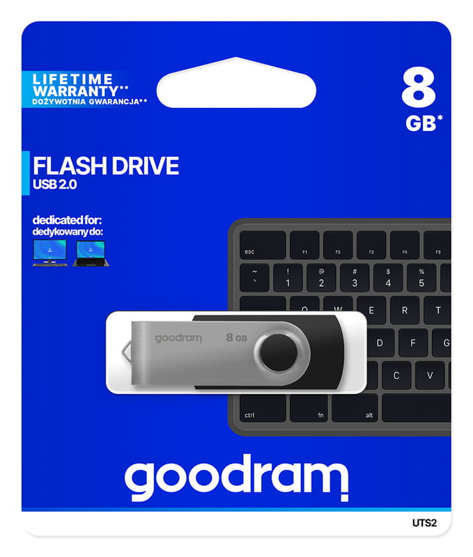 Флеш-накопитель USB2.0  8GB GOODRAM UTS2 (Twister) Black (UTS2-0080K0R11)