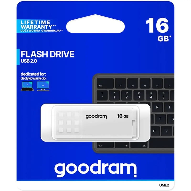 Флеш-накопитель USB2.0 16GB Goodram UME2 White (UME2-0160W0R11)