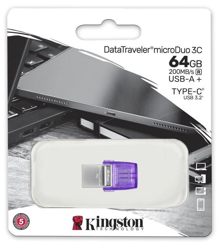 Флеш-накопитель USB3.2 64GB Type-C Kingston DataTraveler microDuo 3C (DTDUO3CG3/64GB)