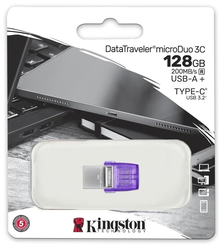 Флеш-накопитель USB3.2 128GB Type-C Kingston DataTraveler microDuo 3C (DTDUO3CG3/128GB)
