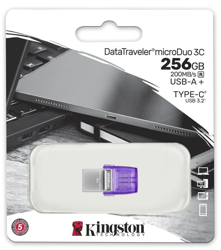 Флеш-накопитель USB3.2 256GB Type-C Kingston DataTraveler microDuo 3C (DTDUO3CG3/256GB)