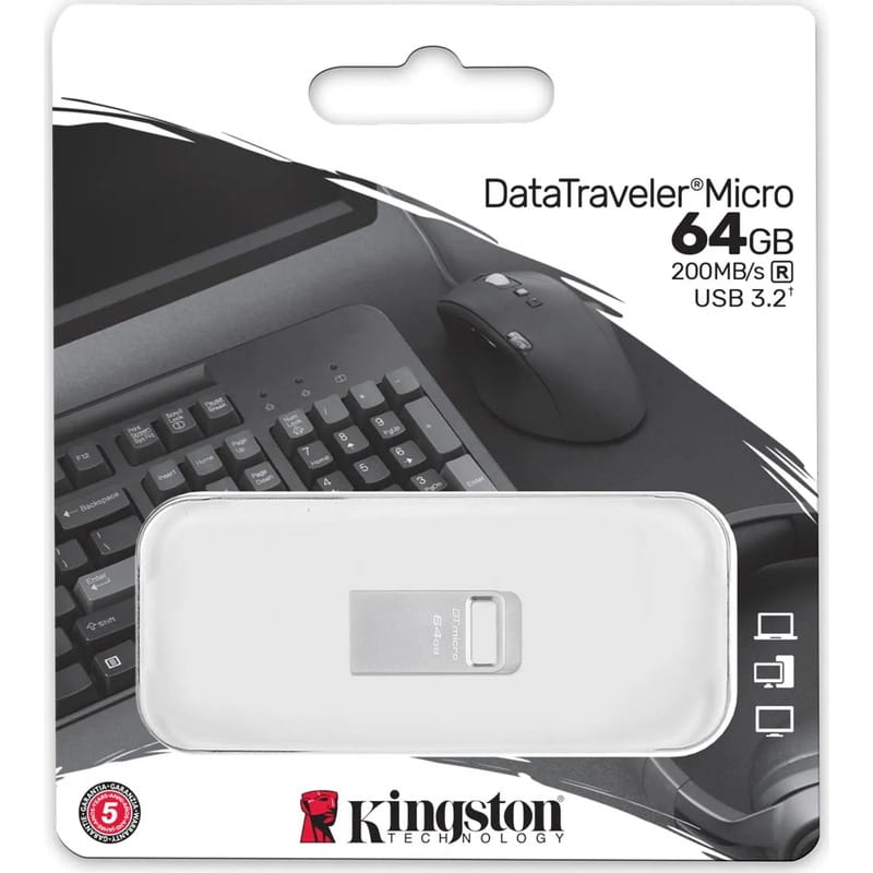 Флеш-накопитель USB3.2 64GB Kingston DataTraveler Micro (DTMC3G2/64GB)