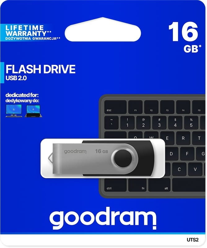 Флеш-накопичувач USB2.0 16GB Goodram UTS2 (Twister) Black (UTS2-0160K0R11)