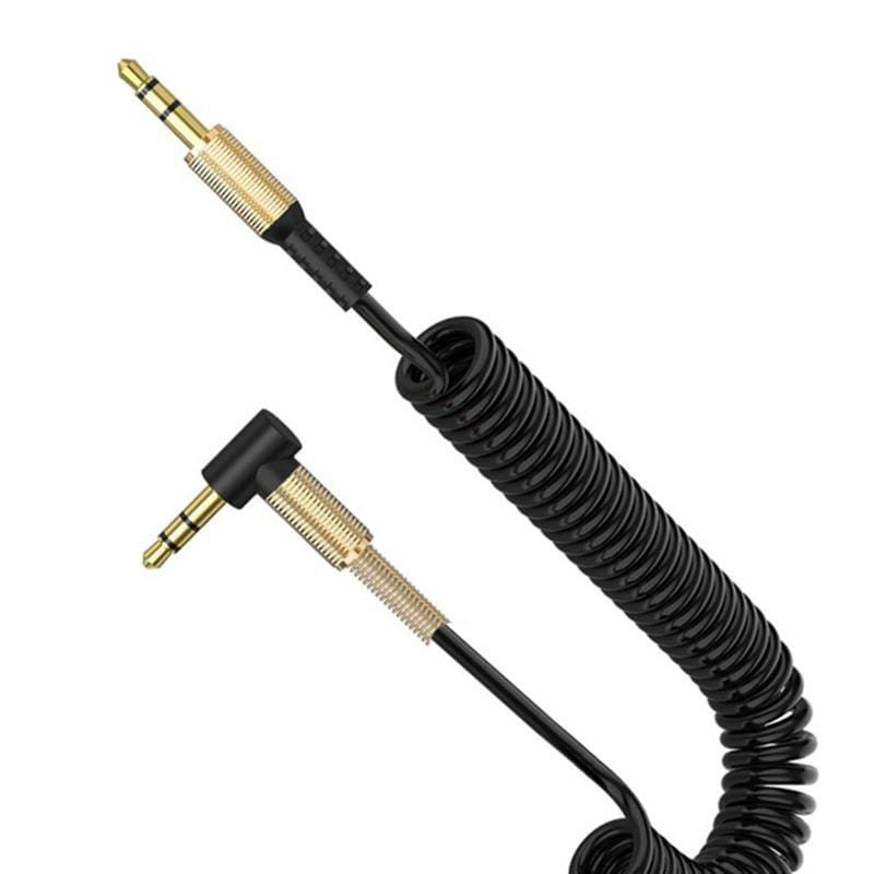 Аудио-кабель SkyDolphin SR08 Spring Wire 3.5 мм - 3.5 мм (M/M), 1 м, Black (AUX-000062)