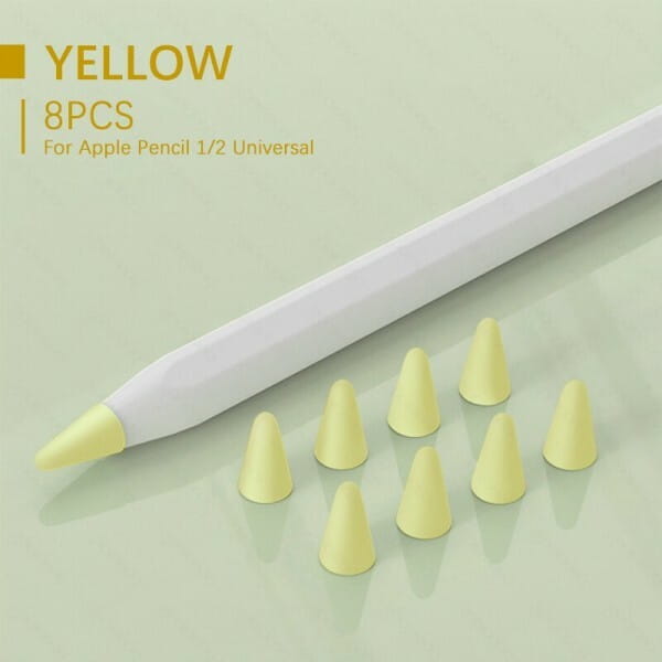 Чехол TPU Goojodoq для наконечника стилуса Apple Pencil (1-2 поколение) (8шт) Yellow (1005001835985075Y)