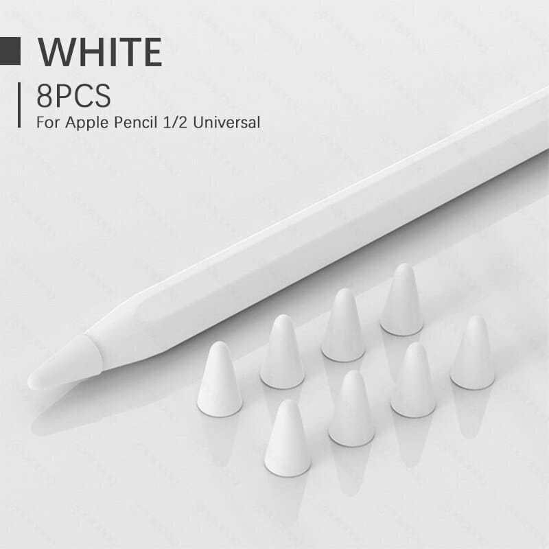 Чехол TPU Goojodoq для наконечника стилуса Apple Pencil (1-2 поколение) (8шт) White (1005001835985075WT)