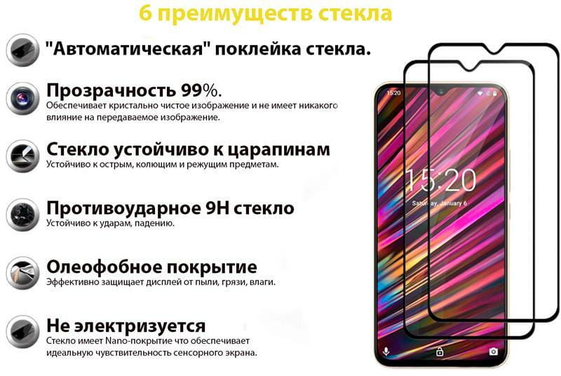 Защитное стекло BeCover для Doogee X95 Black (707358)