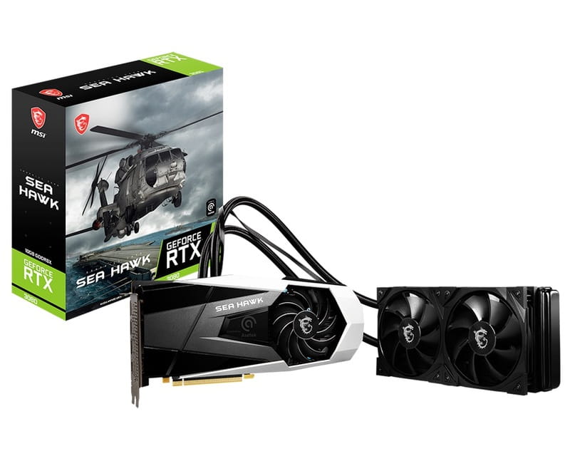 Відеокарта GF RTX 3080 10GB GDDR6X SEA HAWK X 10G LHR MSI (GeForce RTX 3080 SEA HAWK X 10G LHR) Refurbished