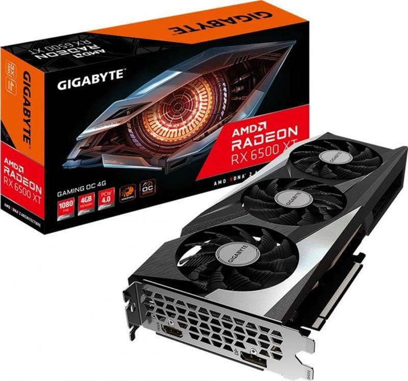 Видеокарта AMD Radeon RX 6500 XT 4GB GDDR6 Gaming OC Gigabyte (GV-R65XTGAMING OC-4GD)