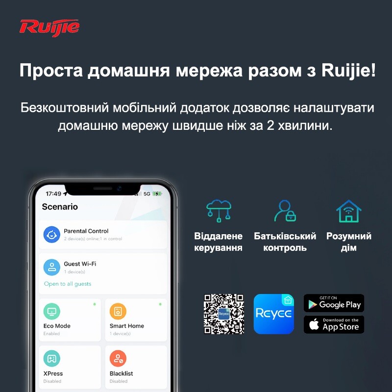 Беспроводной маршрутизатор Ruijie Reyee RG-EW3200GX PRO