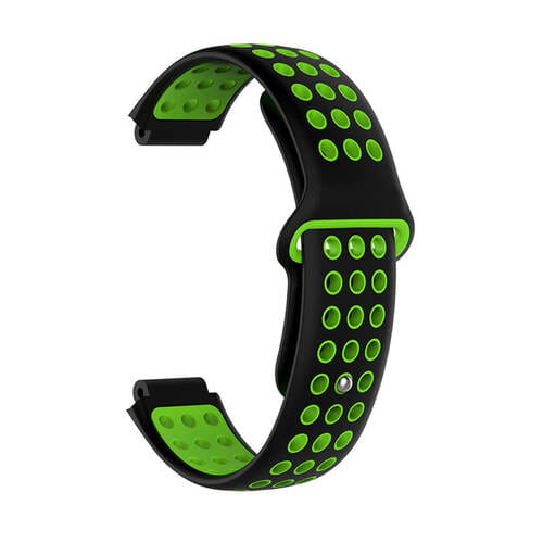 Фото - Ремешок для часов / браслета Ремінець для Garmin Universal 16 Nike-style Silicone Band Black/Green (U16