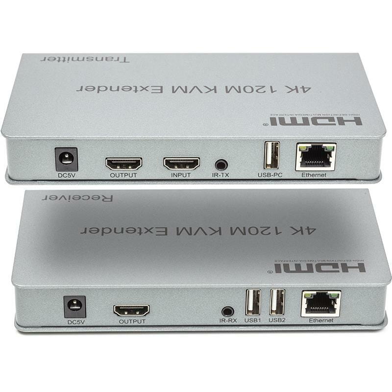 Удлинитель HDMI сигнала PowerPlant HDMI 4K/30hz, до 120м, через CAT5E/6 (HDES120-KVM) (CA912933)