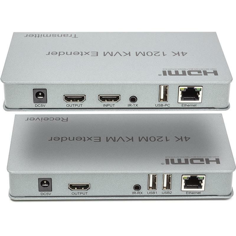 Подовжувач HDMI сигналу PowerPlant HDMI 4K/30hz, до 120м, через CAT5E/6 (HDES120-KVM) (CA912933)
