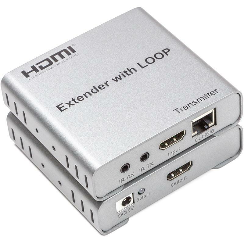 Подовжувач HDMI сигналу PowerPlant HDMI 1080P/60hz, до 200м, через CAT5E/6 (HDES200-KVM) (CA912964)
