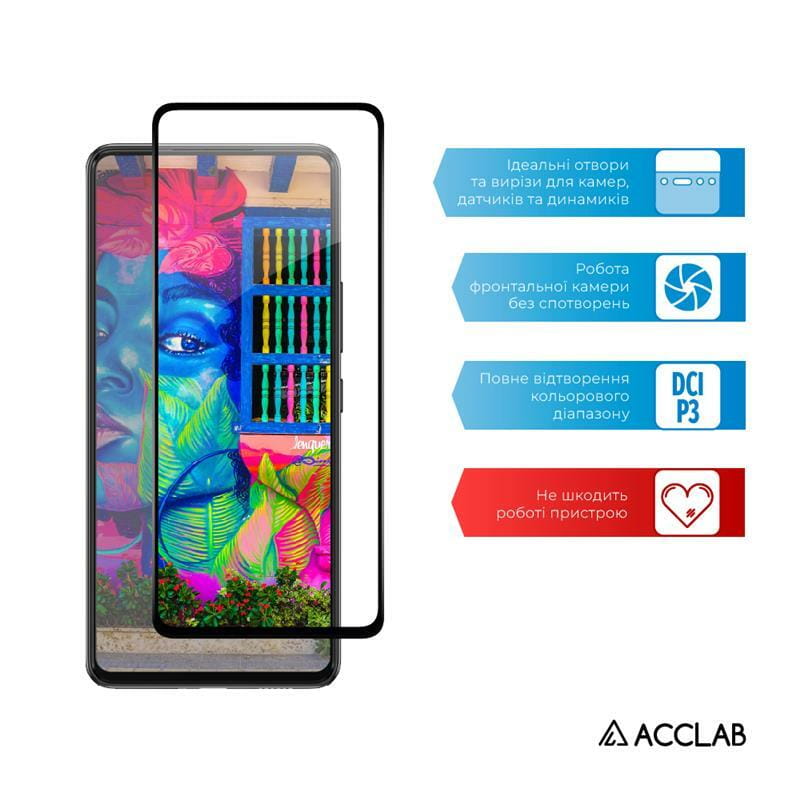 Защитное стекло ACCLAB Full Glue для Samsung Galaxy A53 5G SM-A536 Black (1283126522444)