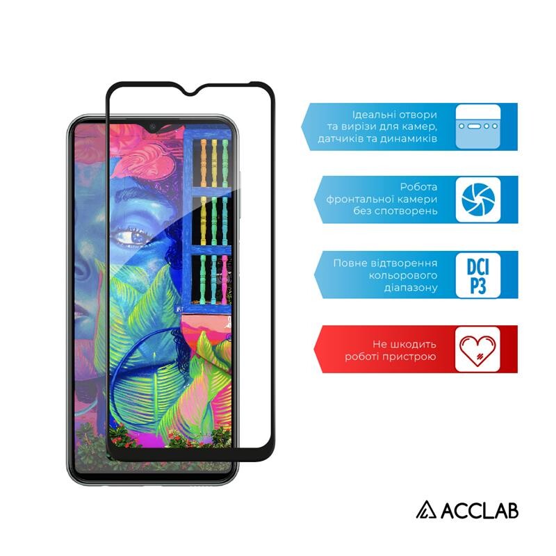 Защитное стекло ACCLAB Full Glue для Samsung Galaxy M33 5G SM-M336 Black (1283126522567)
