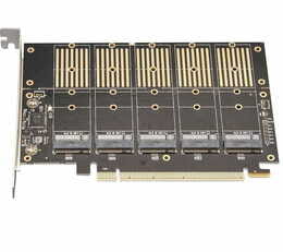 Контроллер Frime WCH382L (ECF-PCIEtoSSD010) PCI-E-5xM.2 (B Key)