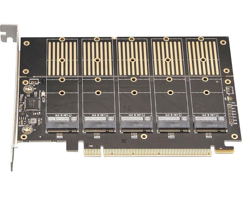 Контроллер Frime WCH382L (ECF-PCIEtoSSD010) PCI-E-5xM.2 (B Key)