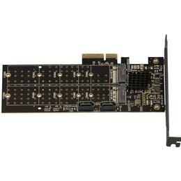 Плата расширения Frime (ECF-PCIEtoSSD012.LP) PCI-E-2хM.2+2хSATA, 88SE9215