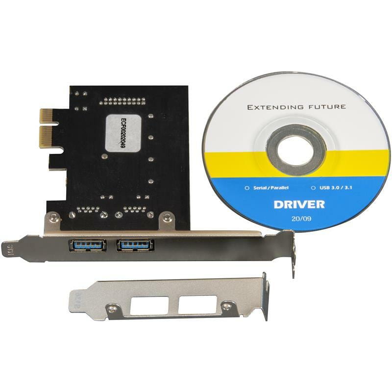 Плата расширения Frime (ECF-PCIEtoUSB006.LP) PCI-E to USB3.0 (2 порта) 3A/порт+19pin NEC720201