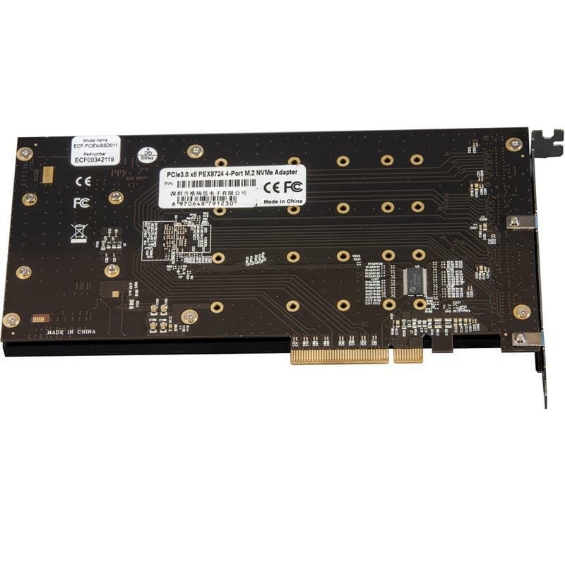 Плата расширения Frime (ECF-PCIEtoSSD011) PCI-E-4хM.2, PLX8724