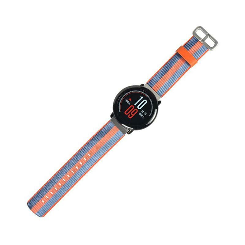 Універсальний текстильний ремінець MiJobs для годинника 22мм сіро-помаранчевий (AMZSTRUNTXT-SO)