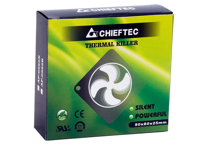 Вентилятор Chieftec Thermal Killer AF-0825S, 80мм, 2000 об/мин, 3pin/Molex, 26dBa