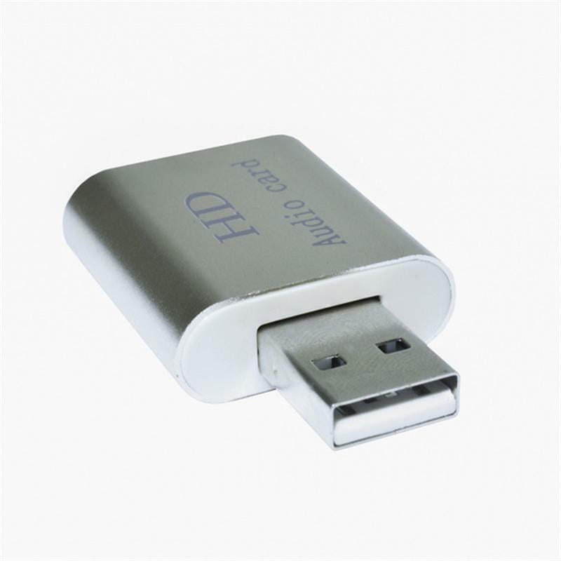Звукова карта Dynamode USB 8 (7.1) каналів 3D алюміній, сріблястий (44889)