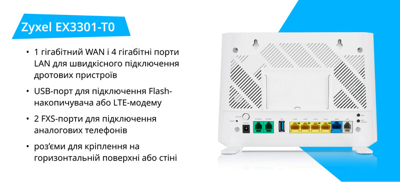 Беспроводной маршрутизатор ZYXEL EX3301-T0 (EX3301-T0-EU01V1F)